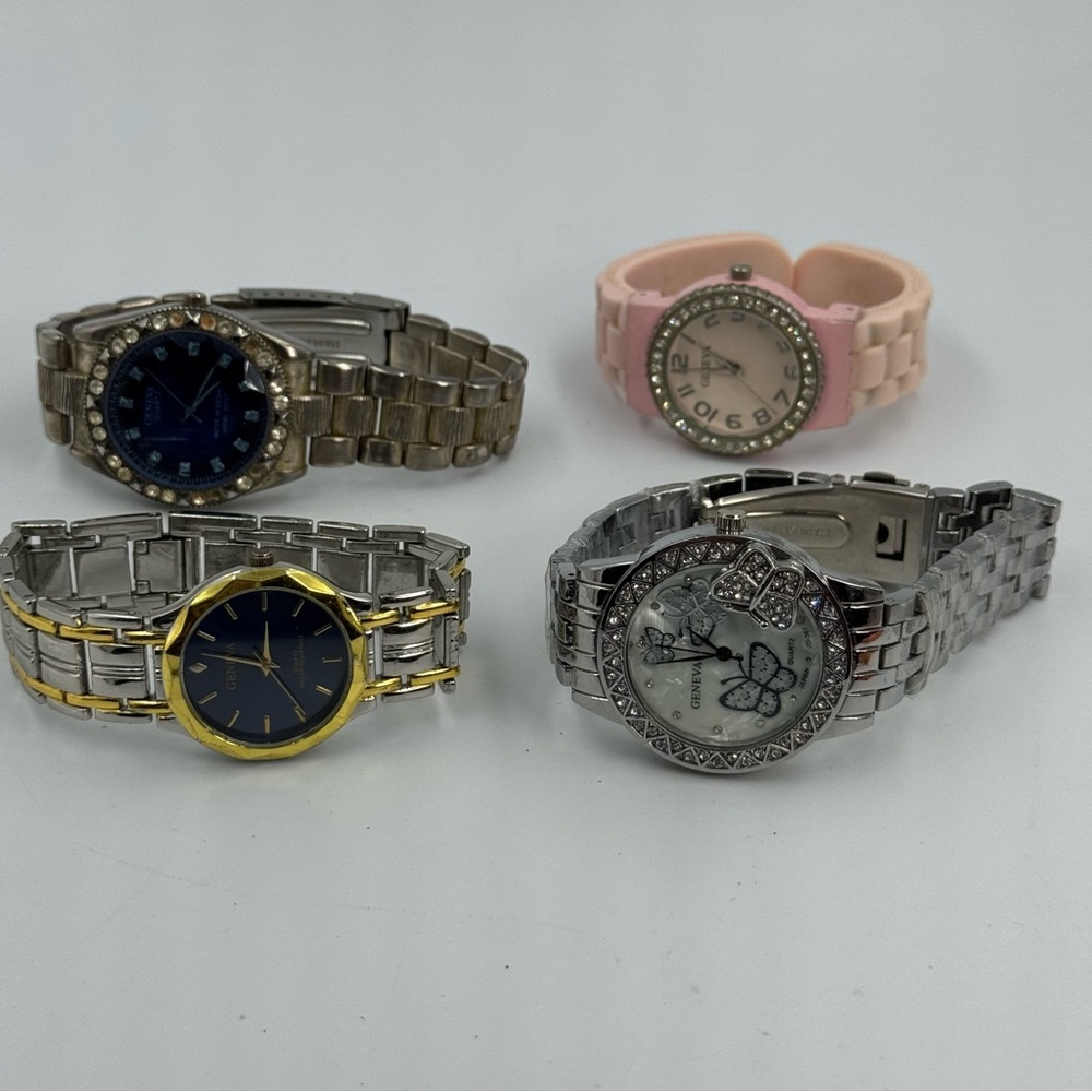 Watches for Parts Only or Repair All 4 Geneva Brand Poor Condition